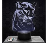 Lampe de chevet Panthère décoration Animal Sauvage Afrique Félin. Idée cadeau homme femme objet Panthère veilleuse adulte déco chambre. Idee cadeau noel homme femme original