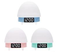 Lampe de chevet rechargeable style maison de glace, réveil avec 3 réglages séparés, simulation du lever du soleil, plusieurs niveaux de luminosité et projection de flocons de neige (bleu)
