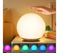 Lampe de Chevet Rechargeable USB,Veilleuse Enfant,Veilleuse LED Rechargeable,Veilleuse Enfant Pour Chambre Salon,Fonction Minuterie Lampe Chevet Silicone,Tactile&Interrupteur et Minuterie pour Chambre