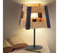 Lampe de chevet rétro en bois et fer, idéale pour la lecture, la chambre à coucher ou le salon