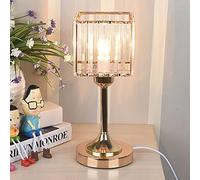 Lampe de Chevet rétro en Cristal pour Chambre à Coucher, décorative, E27, pour Salon, Dressing, avec Interrupteur à Cordon (sans Ampoule) (carrée)