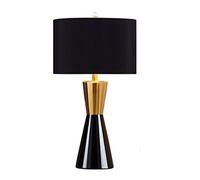 Lampe de Chevet Rétro Style Bar, Lampe de Bureau, Veilleuse, Lampe de Table En Céramique Beige, Idéale Pour Le Salon Ou Un Restaurant. Variateur Inclus./Noir/Interrupteur À Bouton-Poussoir