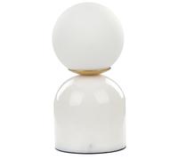 Lampe de Chevet sur Pied Moderne Abat-jour Rond de Verre Simple et Base en Marbr