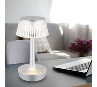 Lampe de Chevet Table Accumulateur Luminaire Argent Tdc LED Cristal Graduant