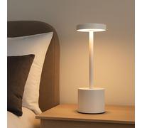 Lampe de table Lampe de chambre à coucher CCT Batterie Touchdimmer, métal plastique, 1,2W 138Lm 2700K 4500K 6000K, H 34 cm