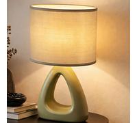 Lampe de Chevet Table Chambre à Coucher Vert Céramique Feu Latéral LED 30cm