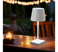 Lampe de table d'intérieur lampe de table à batterie rechargeable dimmable 3-étapes lampe de chevet USB, blanc, LED blanc chaud, LxlxH 10,5x10,5x26 cm