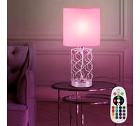 Lampe de Chevet Table Nuit Intensité Télécommande RGB LED Grille Lecture Etoffe