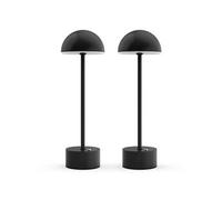 Lampe de Chevet Tactile Lot de 2 Sans Fil LED, Température de Couleur Ajustable, Lampe de Table LED, Noir