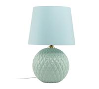 Lampe de Chevet Tischleuchte Verre Tissu Ø 39 CM 60 CM Haut Mint Vert E27