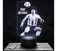 Lampe de chevet, Veilleuse Tactile Argentine - D. Maradona Joueur de foot Sport Lampe 3D LED illusion, Idée cadeau Noël anniversaire garçon et fille Lampe de nuit chambre d'enfant ou adulte TOP
