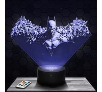Lampe de chevet, Veilleuse Tactile Bat man Arkham City Lampe 3D LED illusion, Idée cadeau Noël anniversaire garçon et fille Lampe de nuit chambre d'enfant ou adulte TOP