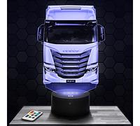 Lampe de chevet, Veilleuse Tactile Camion Routier Truck Lampe 3D LED illusion, Idée cadeau Noël anniversaire garçon et fille Lampe de nuit chambre d'enfant ou adulte TOP