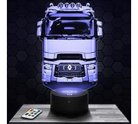 Lampe de chevet, Veilleuse Tactile Camion Routier Truck Lampe 3D LED illusion, Idée cadeau Noël anniversaire garçon et fille Lampe de nuit chambre d'enfant ou adulte TOP
