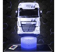 Lampe de chevet, Veilleuse Tactile Camion Routier Truck Lampe 3D LED illusion, Idée cadeau Noël anniversaire garçon et fille Lampe de nuit chambre d'enfant ou adulte TOP