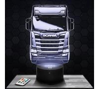 Lampe de chevet, Veilleuse Tactile Camion Routier Truck Lampe 3D LED illusion, Idée cadeau Noël anniversaire garçon et fille chambre d'enfant ou adulte TOP