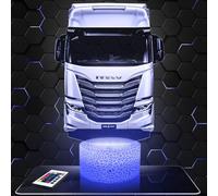 Lampe de chevet, Veilleuse Tactile Camion Routier Truck Lampe 3D LED illusion, Idée cadeau Noël anniversaire garçon et fille Lampe de nuit chambre d'enfant ou adulte TOP