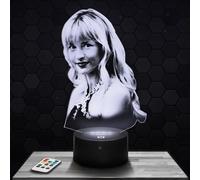 Lampe de chevet, Veilleuse Tactile Chanteuse Angèl e Lampe 3D LED illusion, Idée cadeau Noël anniversaire garçon et fille Lampe de nuit chambre d'enfant ou adulte TOP