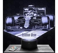 Lampe de chevet, Veilleuse Tactile Formule 1 E. Ocon F1 Lampe 3D LED illusion, Idée cadeau Noël anniversaire garçon et fille Lampe de nuit chambre d'enfant ou adulte TOP
