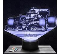Lampe de chevet, Veilleuse Tactile Formule 1 Y. Tsunoda F1 Lampe 3D LED illusion, Idée cadeau Noël anniversaire garçon et fille Lampe de nuit chambre d'enfant ou adulte