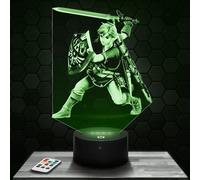 Lampe de chevet, Veilleuse Tactile Jeux vidéo Link. Z Lampe 3D LED illusion, Idée cadeau Noël anniversaire garçon et fille chambre d'enfant ou adulte TOP