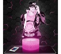 Lampe de chevet, Veilleuse Tactile Jojo's Bizarre Adventure Manga Lampe 3D LED illusion, Idée cadeau Noël anniversaire garçon et fille Lampe de nuit chambre d'enfant ou adulte TOP