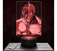 Lampe de chevet, Veilleuse Tactile Manga - Assaillant vs Cuirassé Lampe 3D LED illusion, Idée cadeau Noël anniversaire garçon et fille Lampe de nuit chambre d'enfant ou adulte