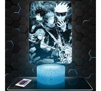 Lampe de chevet, Veilleuse Tactile Manga - Megumi Yuji Satoru Nobara Lampe 3D LED illusion, Idée cadeau Noël anniversaire garçon et fille Effet Hologramme 3D chambre d'enfant ou adulte TOP