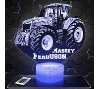 Lampe de chevet - Veilleuse Tactile Massey .F Tracteur Agricole Lampe 3D LED illusion, Idée cadeau Noël anniversaire garçon et fille Lampe de nuit chambre d'enfant ou adulte TOP
