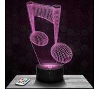 Lampe de chevet, Veilleuse Tactile Note Musique Lampe 3D LED illusion, Idée cadeau Noël anniversaire garçon et fille Lampe de nuit chambre d'enfant ou adulte