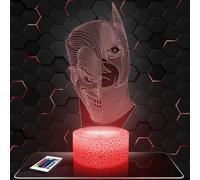 Lampe de chevet, Veilleuse Tactile Super héros/Joker Lampe 3D LED illusion, Idée cadeau Noël anniversaire garçon et fille hologramme 3d chambre d'enfant ou adulte TOP