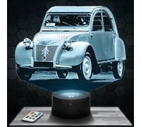Lampe de chevet, Veilleuse Tactile Voiture 2 CV Lampe 3D LED illusion, Idée cadeau Noël anniversaire garçon et fille Lampe de nuit chambre d'enfant ou adulte TOP