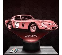 Lampe de chevet, Veilleuse Tactile Voiture 250 GTO Lampe 3D LED illusion, Idée cadeau Noël anniversaire garçon et fille Lampe de nuit chambre d'enfant ou adulte