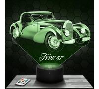 Lampe de chevet, Veilleuse Tactile Voiture Type 57 Lampe 3D LED illusion, Idée cadeau Noël anniversaire garçon et fille Lampe de nuit chambre d'enfant ou adulte