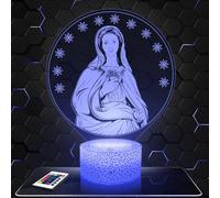 Lampe de chevet Vierge Marie Religion décoration Catholique Chrétien Christ. Idée cadeau homme femme objet Vierge Marie Religion veilleuse adulte déco chambre. Idee cadeau noel homme femme original