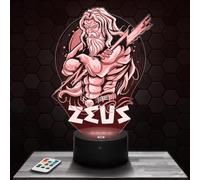 Lampe de chevet Zeus Mythologie Dieu décoration Grecque antique Olympe. Idée cadeau homme femme objet Zeus Mythologie Dieu veilleuse adulte déco chambre. Idee cadeau noel homme femme original