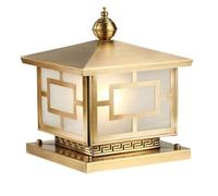Lampe de colonne de lumières carrées en laiton, pilier imperméable d'extérieur moulé sous pression, cour, porche, porte, luminaire de rue, lampes de stigmatisation pour décor de paysage de villa,