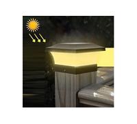 Lampe de Colonne Solaire Extérieure IP65 8 à 10 h d'Autonomie - Lumière chaude -