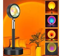 Lampe de coucher de soleil - Projecteur arc-en-ciel - Rotation à 360 degrés - Lampe de nuit LED pour selfie/photographie/maison/décoration de chambre/salon, veilleuse USB (6 couleurs)