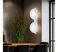 Applique, applique murale, lampe de couloir, lampe de couloir, lumière de cage d'escalier, lampe de chambre, 2 ampoules, verre chromé satiné, LED 5W 380Lm blanc chaud, LxP 46x6cm