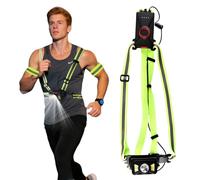 Lampe de Course à Pied, 500LM Lampe Running, LED Rechargeable par USB pour Poitrine, 3 Modes d'éclairage, Éclairage pour Course avec Bandes Réfléchissantes, pour Pêche, Camping, Cyclisme, Jogging
