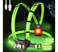 Lampe De Course à Pied USB Rechargeable - Lampe Frontale Et Pectorale LED Avec 3 Modes D'éclairage Pour Jogging, Randonnée, Camping