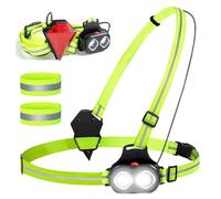 Lampe de Course avec Lumière Arrière, Lampe de Course 350 Lumens avec Bande Réfléchissante, Lampe Frontale USB Rechargeable, 2 Modes de Lumière pour Jogging, Ceinture Ajustable pour Course, Randonnée