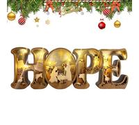 Lampe de Crèche de Noël,Décorations De Lettres HOPE En Bois 3D | Décorations Chrétiennes pour Noël,pour Église Vacances Anniversaire Fête Bureaux Maison Chambre Bureau Chambre à Coucher Dortoir