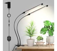 Lampe de croissance à pince 12V, spectre complet 660 nm, lampe horticole LED avec minuterie & variateur, PPFD élevé 160 µmol/s/m²@15 cm, 10 W, idéale pour plantes d’intérieur et culture intérieure