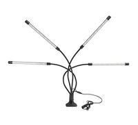 Lampe de croissance LED 4 têtes 40W full spectrum rouge bleu, flexible et puissante - Minuterie 3/9 / 12h, 5 niveaux de luminosité, pour semis et plantes d’intérieur