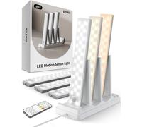 Lampe De Cuisine Sous Armoire 62 Led Avec Détecteur De Mouvement Et Station De Charge,Éclairage D¿Armoire 1600 Mah Avec 3 Températures De Couleur Pour Cuisine,Placard(6 Pièces)
