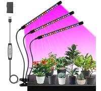 Lampe de Culture LED 1 Pack, 120 LEDs, Spectre Complet pour Plantes, 3 Têtes, 3 Modes de Couleur (Rouge, Bleu, Blanc), 5 Niveaux de Luminosité,Minuterie, Lampe de Croissance pour Plantes d'Intérieur