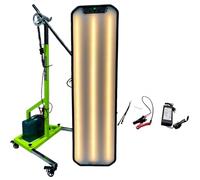 Lampe de Débosselage Robuste de 95 cm, Panneau Réfléchissant LED pour Débosselage sans Peinture, avec Support Réglable (Pile Non Incluse), 6 LED à Intensité Variable Green