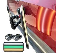 Lampe de débosselage sans peinture LED avec lignes de guidage et panneaux de couleur (9 combinaisons de couleurs) - 60 ou 40 cm, outil de débosselage sans peinture avec 2 piles, support à rotule et